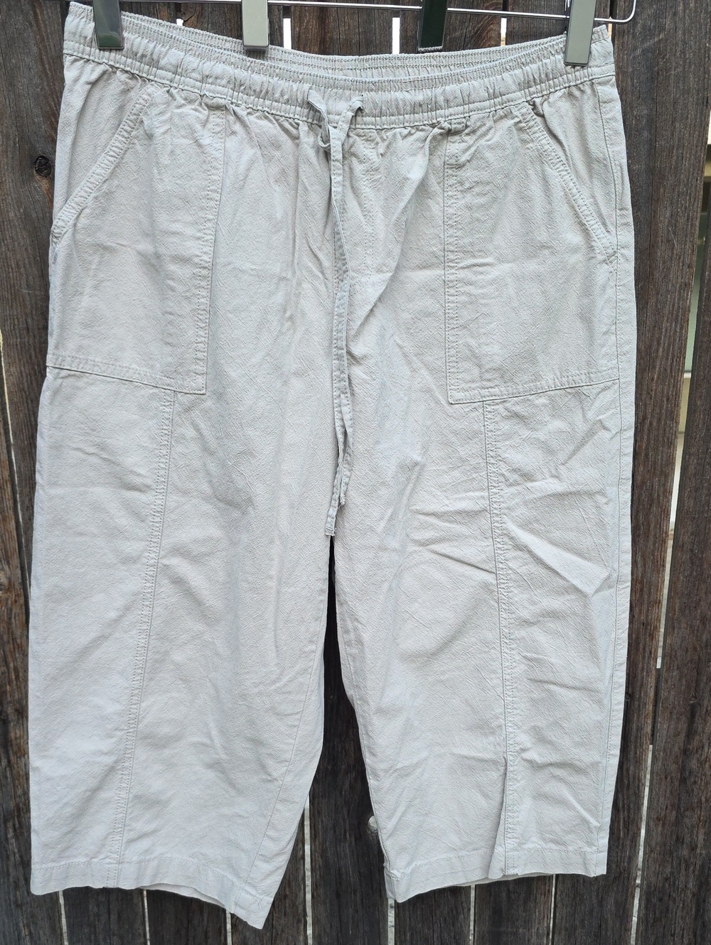 Style & Co. Women's Khaki Light Beige Elastic-Waist Capris 100% Cotton